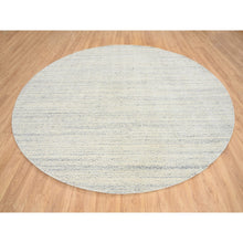 Load image into Gallery viewer, 9&#39;10&quot;x9&#39;10&quot; Beige, Natural Wool Hand Loomed, Variegated Textured Modern Design, Round Oriental Rug FWR387630