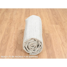 Load image into Gallery viewer, 9&#39;10&quot;x9&#39;10&quot; Beige, Natural Wool Hand Loomed, Variegated Textured Modern Design, Round Oriental Rug FWR387630