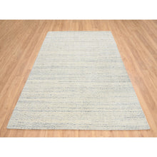Load image into Gallery viewer, 5&#39;10&quot;x9&#39; Beige, Variegated Textured Modern Design, Natural Wool Hand Loomed, Oriental Rug FWR387636