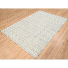 Load image into Gallery viewer, 5&#39;10&quot;x9&#39; Beige, Variegated Textured Modern Design, Natural Wool Hand Loomed, Oriental Rug FWR387636