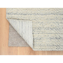 Load image into Gallery viewer, 5&#39;10&quot;x9&#39; Beige, Variegated Textured Modern Design, Natural Wool Hand Loomed, Oriental Rug FWR387636