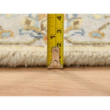 Load image into Gallery viewer, 2&#39;7&quot;x20&#39; Ivory and Gray, Hand Knotted Karajeh Design Tribal Medallions, Extra Soft Wool, XL Runner Oriental Rug FWR387780