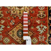 Load image into Gallery viewer, 2&#39;9&quot;x12&#39; Red And Black, Hand Knotted Karajeh Design With Tribal Medallions, Pure Wool, Runner Oriental Rug FWR387792