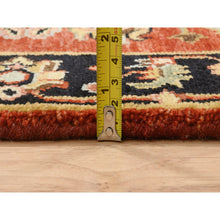 Load image into Gallery viewer, 2&#39;9&quot;x12&#39; Red and Black, Hand Knotted Karajeh Design with Tribal Medallions, Pure Wool, Runner Oriental Rug FWR387792