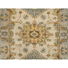 Load image into Gallery viewer, 2&#39;1&quot;x3&#39; Ivory And Gray, Karajeh Design With Tribal Medallions, Organic Wool Hand Knotted, Mat Oriental Rug FWR387822