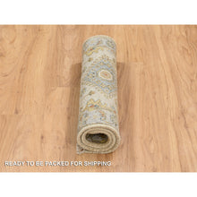 Load image into Gallery viewer, 2&#39;1&quot;x3&#39; Ivory And Gray, Karajeh Design With Tribal Medallions, Organic Wool Hand Knotted, Mat Oriental Rug FWR387822