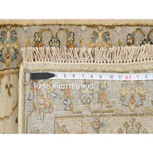 Load image into Gallery viewer, 2&#39;1&quot;x3&#39; Ivory And Gray, Karajeh Design With Tribal Medallions, Organic Wool Hand Knotted, Mat Oriental Rug FWR387822