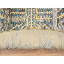 Load image into Gallery viewer, 10&#39;x10&#39; Gold Brown, Hand Knotted Transitional Sarouk Silk With Textured Wool, Round Oriental Rug FWR387966