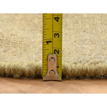 Load image into Gallery viewer, 10&#39;x10&#39; Gold Brown, Hand Knotted Transitional Sarouk Silk With Textured Wool, Round Oriental Rug FWR387966