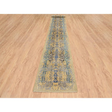 Load image into Gallery viewer, 2&#39;6&quot;x18&#39; Gold Brown, Hand Knotted, Transitional Sarouk, Silk with Textured Wool, XL Runner Oriental Rug FWR388062