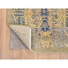 Load image into Gallery viewer, 2&#39;6&quot;x18&#39; Gold Brown, Hand Knotted, Transitional Sarouk, Silk with Textured Wool, XL Runner Oriental Rug FWR388062