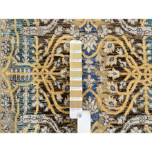 Load image into Gallery viewer, 2&#39;6&quot;x18&#39; Gold Brown, Hand Knotted, Transitional Sarouk, Silk with Textured Wool, XL Runner Oriental Rug FWR388062