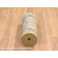 Load image into Gallery viewer, 2&#39;6&quot;x18&#39; Gold Brown, Hand Knotted, Transitional Sarouk, Silk with Textured Wool, XL Runner Oriental Rug FWR388062