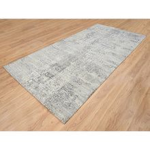Load image into Gallery viewer, 6&#39;x11&#39;10&quot; Light Gray, Hand Spun Undyed Natural Wool, Hand Knotted, Modern Design, Gallery Size Runner Oriental Rug FWR388128