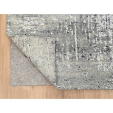 Load image into Gallery viewer, 6&#39;x11&#39;10&quot; Light Gray, Hand Spun Undyed Natural Wool, Hand Knotted, Modern Design, Gallery Size Runner Oriental Rug FWR388128