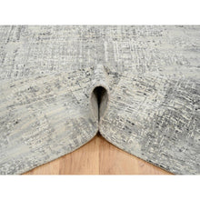 Load image into Gallery viewer, 6&#39;x11&#39;10&quot; Light Gray, Hand Spun Undyed Natural Wool, Hand Knotted, Modern Design, Gallery Size Runner Oriental Rug FWR388128