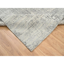 Load image into Gallery viewer, 6&#39;x11&#39;10&quot; Light Gray, Hand Spun Undyed Natural Wool, Hand Knotted, Modern Design, Gallery Size Runner Oriental Rug FWR388128