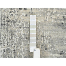 Load image into Gallery viewer, 6&#39;x11&#39;10&quot; Light Gray, Hand Spun Undyed Natural Wool, Hand Knotted, Modern Design, Gallery Size Runner Oriental Rug FWR388128