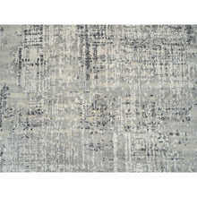 Load image into Gallery viewer, 6&#39;x11&#39;10&quot; Light Gray, Hand Spun Undyed Natural Wool, Hand Knotted, Modern Design, Gallery Size Runner Oriental Rug FWR388128