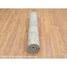 Load image into Gallery viewer, 6&#39;x11&#39;10&quot; Light Gray, Hand Spun Undyed Natural Wool, Hand Knotted, Modern Design, Gallery Size Runner Oriental Rug FWR388128