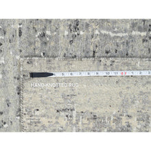 Load image into Gallery viewer, 6&#39;x11&#39;10&quot; Light Gray, Hand Spun Undyed Natural Wool, Hand Knotted, Modern Design, Gallery Size Runner Oriental Rug FWR388128