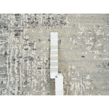 Load image into Gallery viewer, 8&#39;1&quot;x16&#39; Light Gray, Modern Design, Hand Spun Undyed Natural Wool, Hand Knotted, Gallery Size Runner Oriental Rug FWR388134