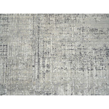 Load image into Gallery viewer, 8&#39;1&quot;x16&#39; Light Gray, Modern Design, Hand Spun Undyed Natural Wool, Hand Knotted, Gallery Size Runner Oriental Rug FWR388134