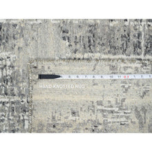 Load image into Gallery viewer, 8&#39;1&quot;x16&#39; Light Gray, Modern Design, Hand Spun Undyed Natural Wool, Hand Knotted, Gallery Size Runner Oriental Rug FWR388134