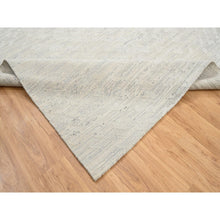 Load image into Gallery viewer, 8&#39;1&quot;x8&#39;1&quot; Light Gray, Modern Design, Hand Spun Undyed Natural Wool, Hand Knotted, Square Oriental Rug FWR388140