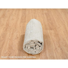 Load image into Gallery viewer, 8&#39;1&quot;x8&#39;1&quot; Light Gray, Modern Design, Hand Spun Undyed Natural Wool, Hand Knotted, Square Oriental Rug FWR388140