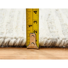 Load image into Gallery viewer, 8&#39;1&quot;x8&#39;1&quot; Light Gray, Modern Design, Hand Spun Undyed Natural Wool, Hand Knotted, Square Oriental Rug FWR388140
