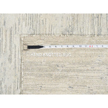 Load image into Gallery viewer, 8&#39;1&quot;x8&#39;1&quot; Light Gray, Modern Design, Hand Spun Undyed Natural Wool, Hand Knotted, Square Oriental Rug FWR388140