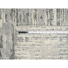 Load image into Gallery viewer, 6&#39;2&quot;x6&#39;1&quot; Blue Gray, Natural Wool, Karajeh and Geometric Design, Hand Knotted, Square Oriental Rug FWR507564