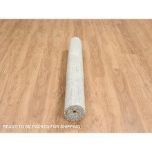 Load image into Gallery viewer, 5&#39;1&quot;x7&#39;3&quot; Light Gray, Modern Design, Hand Spun Undyed Natural Wool, Hand Knotted, Oriental Rug FWR388194