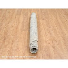 Load image into Gallery viewer, 6&#39;x6&#39; Light Gray, Modern Design, Hand Spun Undyed Natural Wool, Hand Knotted, Round Oriental Rug FWR388206