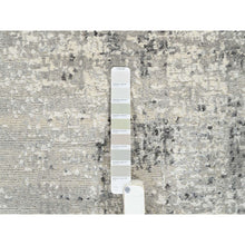 Load image into Gallery viewer, 2&#39;7&quot;x6&#39; Light Gray, Hand Spun Undyed Natural Wool, Hand Knotted, Modern Design, Runner Oriental Rug FWR388230
