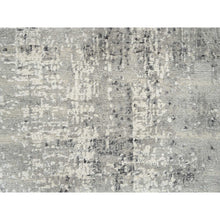 Load image into Gallery viewer, 2&#39;7&quot;x6&#39; Light Gray, Hand Spun Undyed Natural Wool, Hand Knotted, Modern Design, Runner Oriental Rug FWR388230