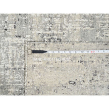 Load image into Gallery viewer, 2&#39;7&quot;x6&#39; Light Gray, Hand Spun Undyed Natural Wool, Hand Knotted, Modern Design, Runner Oriental Rug FWR388230