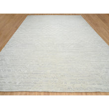 Load image into Gallery viewer, 14&#39;1&quot;x18&#39; Light Gray, Hand Knotted, Modern Design, Hand Spun Undyed Natural Wool, Oversized Oriental Rug FWR388254