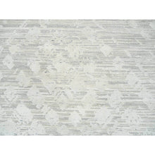 Load image into Gallery viewer, 14&#39;1&quot;x18&#39; Light Gray, Hand Knotted, Modern Design, Hand Spun Undyed Natural Wool, Oversized Oriental Rug FWR388254