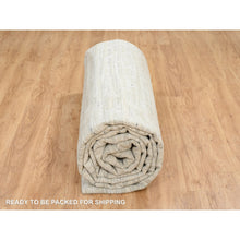 Load image into Gallery viewer, 14&#39;1&quot;x18&#39; Light Gray, Hand Knotted, Modern Design, Hand Spun Undyed Natural Wool, Oversized Oriental Rug FWR388254