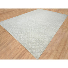 Load image into Gallery viewer, 14&#39;x19&#39;9&quot; Light Gray, Hand Spun Undyed Natural Wool, Hand Knotted, Modern Design, Oversized Oriental Rug FWR388272