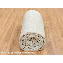 Load image into Gallery viewer, 14&#39;x19&#39;9&quot; Light Gray, Hand Spun Undyed Natural Wool, Hand Knotted, Modern Design, Oversized Oriental Rug FWR388272