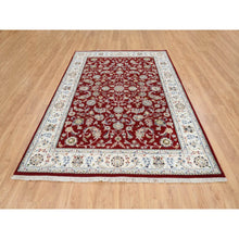 Load image into Gallery viewer, 6&#39;x8&#39;10&quot; Cherry Red, Nain With All Over Flower Design 250 Kpsi, Wool Hand Knotted, Oriental Rug FWR388332