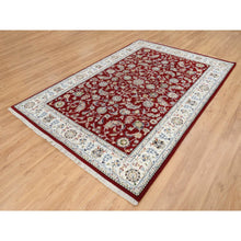 Load image into Gallery viewer, 6&#39;x8&#39;10&quot; Cherry Red, Nain With All Over Flower Design 250 Kpsi, Wool Hand Knotted, Oriental Rug FWR388332