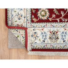 Load image into Gallery viewer, 6&#39;x8&#39;10&quot; Cherry Red, Nain With All Over Flower Design 250 Kpsi, Wool Hand Knotted, Oriental Rug FWR388332
