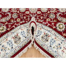Load image into Gallery viewer, 6&#39;x8&#39;10&quot; Cherry Red, Nain With All Over Flower Design 250 Kpsi, Wool Hand Knotted, Oriental Rug FWR388332