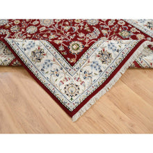 Load image into Gallery viewer, 6&#39;x8&#39;10&quot; Cherry Red, Nain With All Over Flower Design 250 Kpsi, Wool Hand Knotted, Oriental Rug FWR388332
