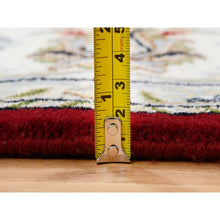 Load image into Gallery viewer, 6&#39;x8&#39;10&quot; Cherry Red, Nain With All Over Flower Design 250 Kpsi, Wool Hand Knotted, Oriental Rug FWR388332
