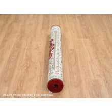 Load image into Gallery viewer, 6&#39;x6&#39; Cherry Red, Nain With Center Medallion Flower Design 250 Kpsi, Pure Wool Hand Knotted, Square Oriental Rug FWR388344